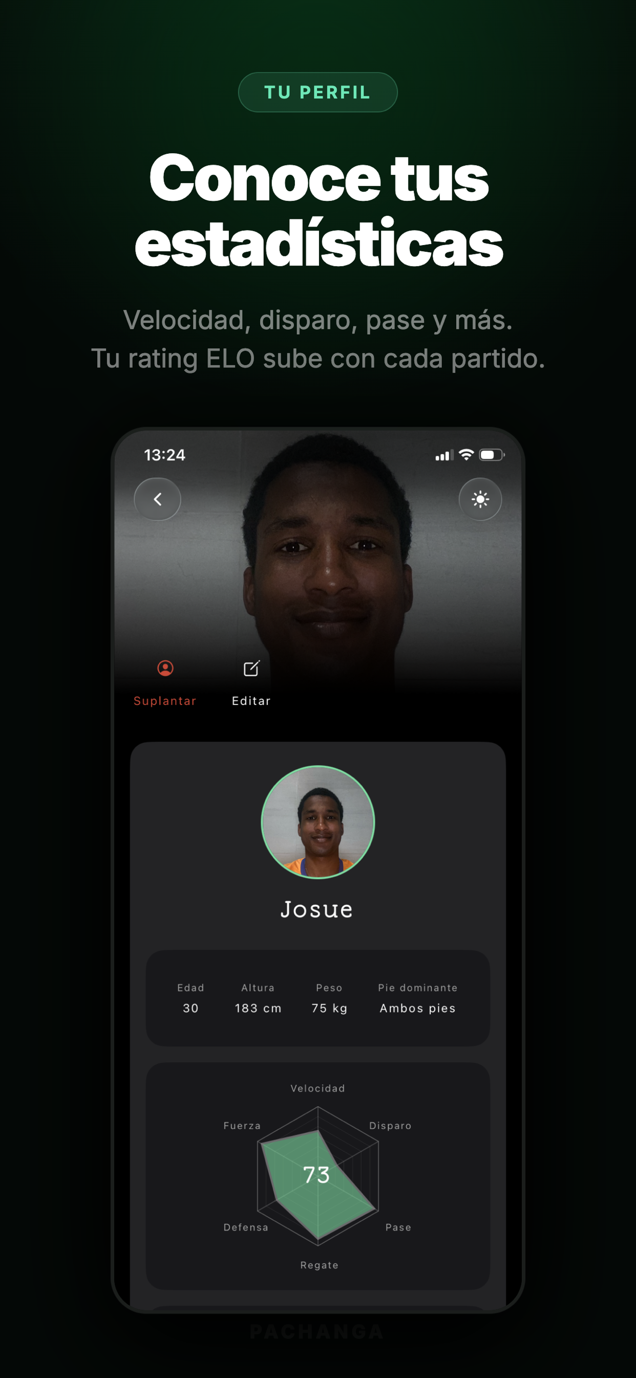 Player profile screen