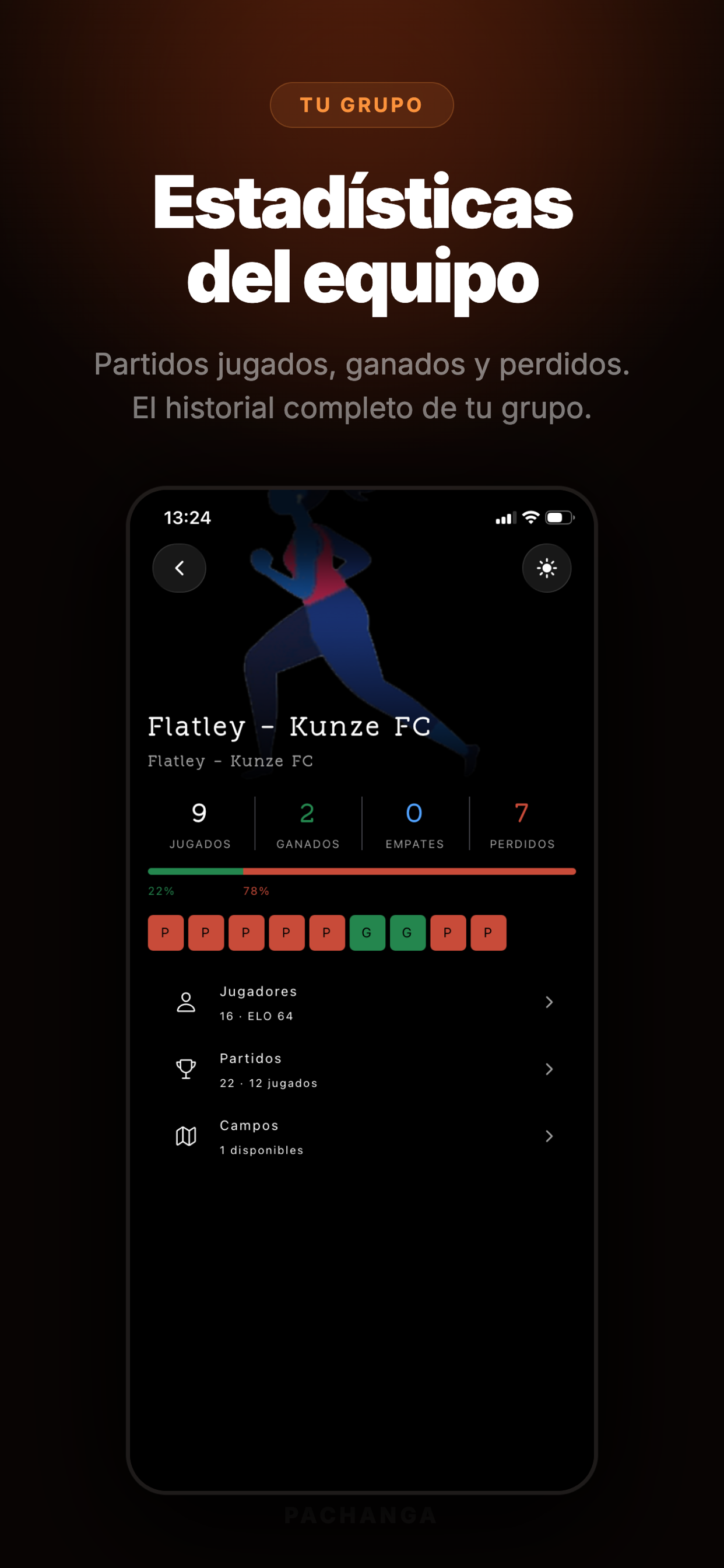 Team stats screen