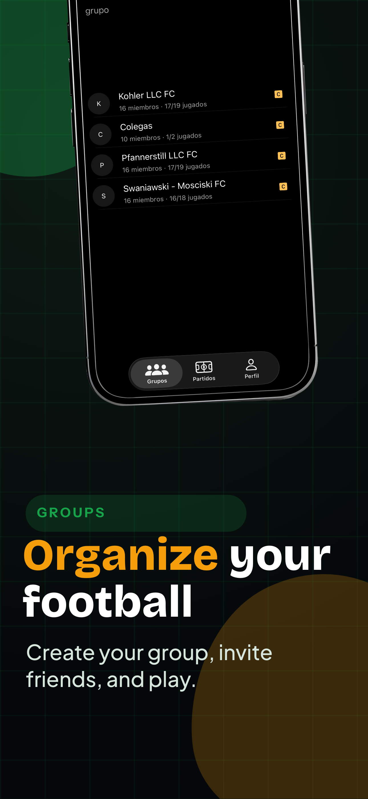 Football groups list